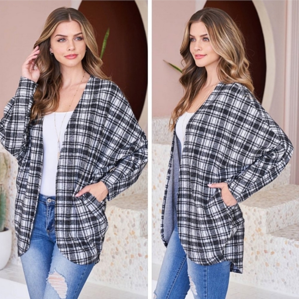 Women's Plaid Boutique Cardigan